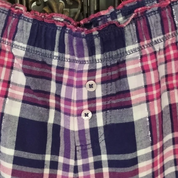 Victoria's Secret PJ Set Size L Flannel Pink Purple Pockets On Top - Picture 6 of 10